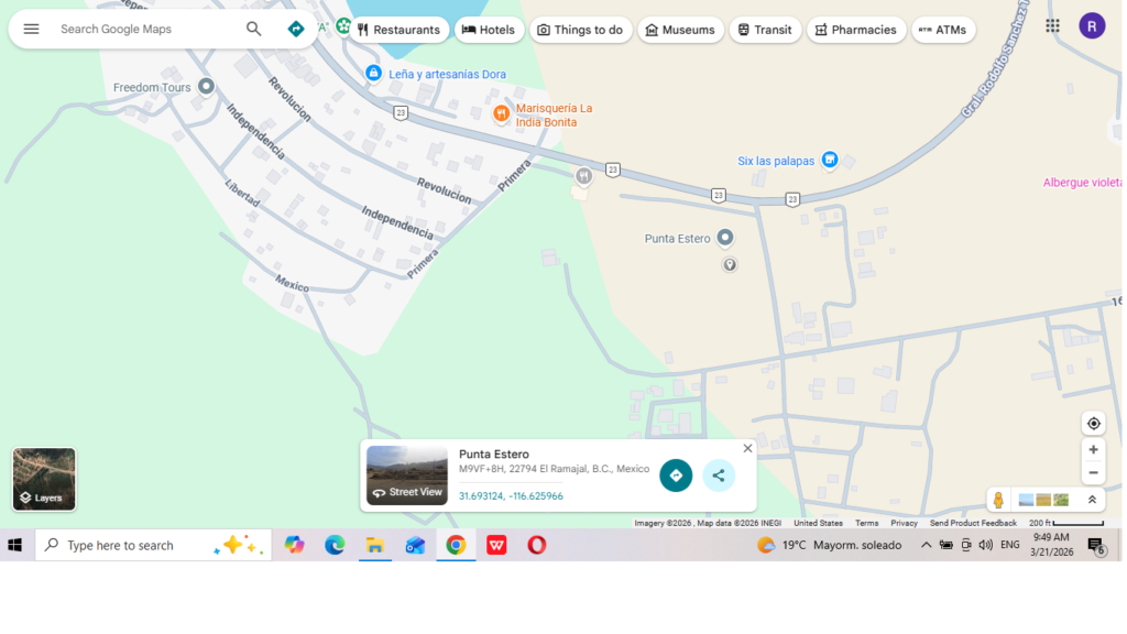 punta estero map